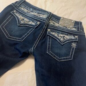 Miss Me Indigo Boot Cut Jeans with Silver Details